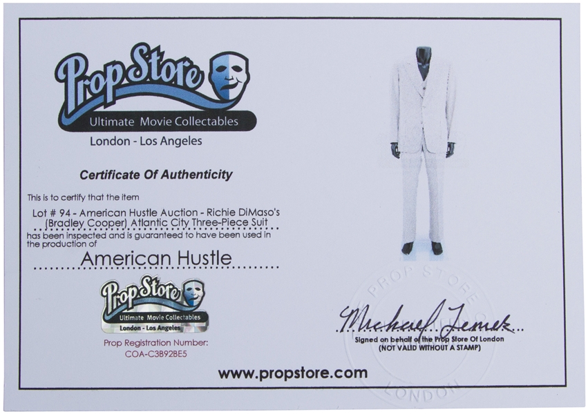 Bradley Cooper's Three-Piece Suit From ''American Hustle''